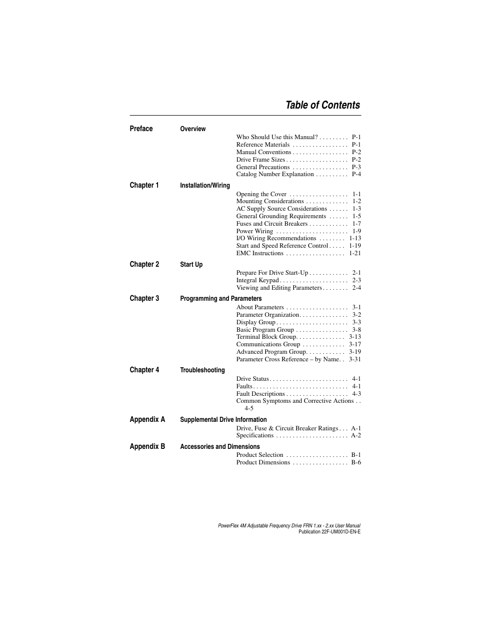 Rockwell Automation 22F PowerFlex 4M User Manual FRN 1.xx - 2.xx User Manual | Page 5 / 118