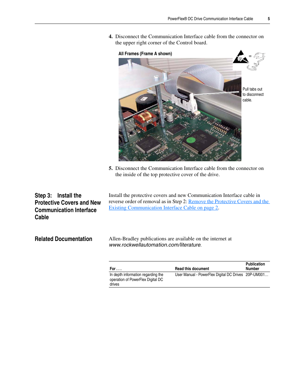 Related documentation | Rockwell Automation 20P PowerFlex DC Drive Communication Interface Cable User Manual | Page 5 / 6