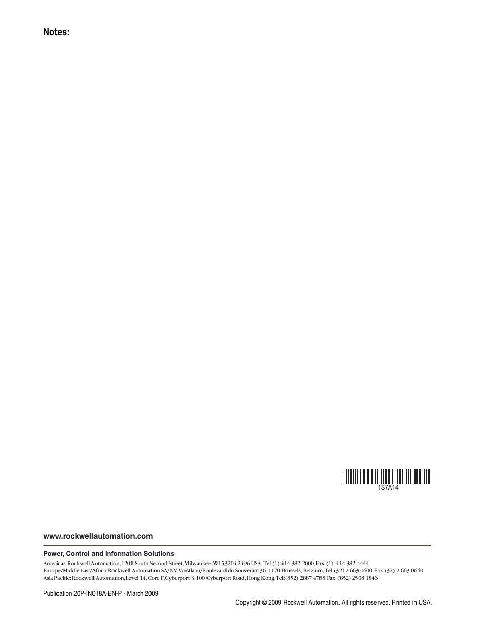 Pub. no. - date | Rockwell Automation 20P PowerFlex DC Drive Communication Interface Cable User Manual | Page 6 / 6