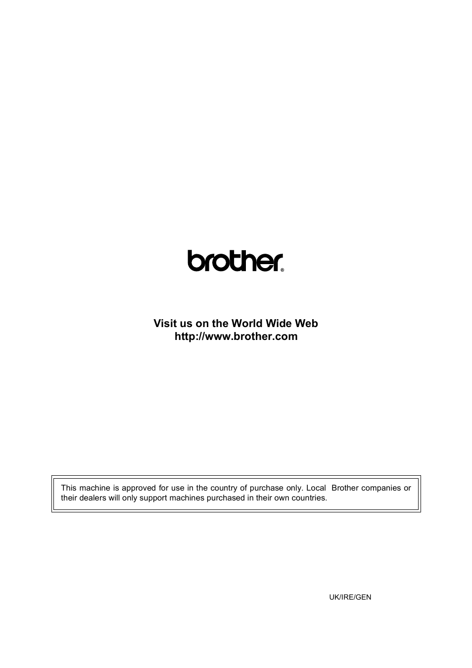 Brother uk/ire/gen | Brother FAX-1355 User Manual | Page 127 / 127