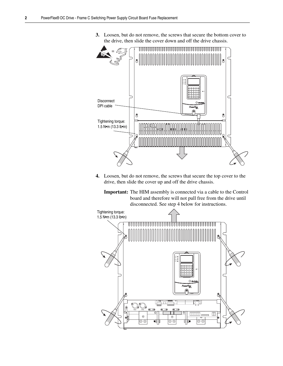 Rockwell Automation 20P PowerFlex DC Drive - Frame C Switching Power Supply Circuit Board Fuses User Manual | Page 2 / 6