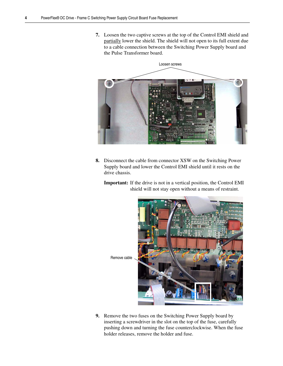 Rockwell Automation 20P PowerFlex DC Drive - Frame C Switching Power Supply Circuit Board Fuses User Manual | Page 4 / 6