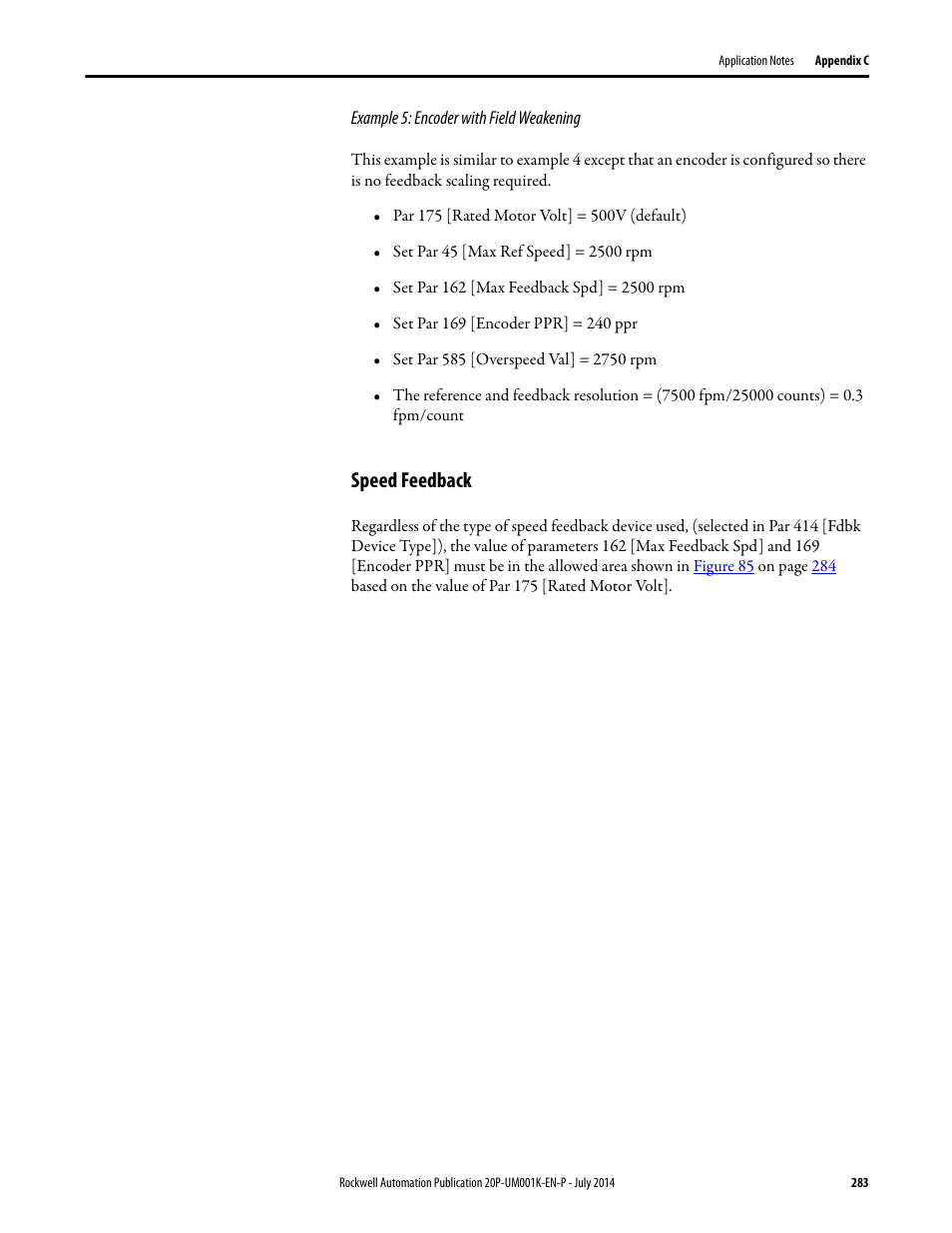 Speed feedback, E speed feedback, Speed feedback on | E speed feedback o | Rockwell Automation 23P PowerFlex Digital DC Drive User Manual | Page 283 / 404
