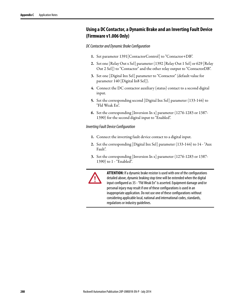 Rockwell Automation 23P PowerFlex Digital DC Drive User Manual | Page 288 / 404