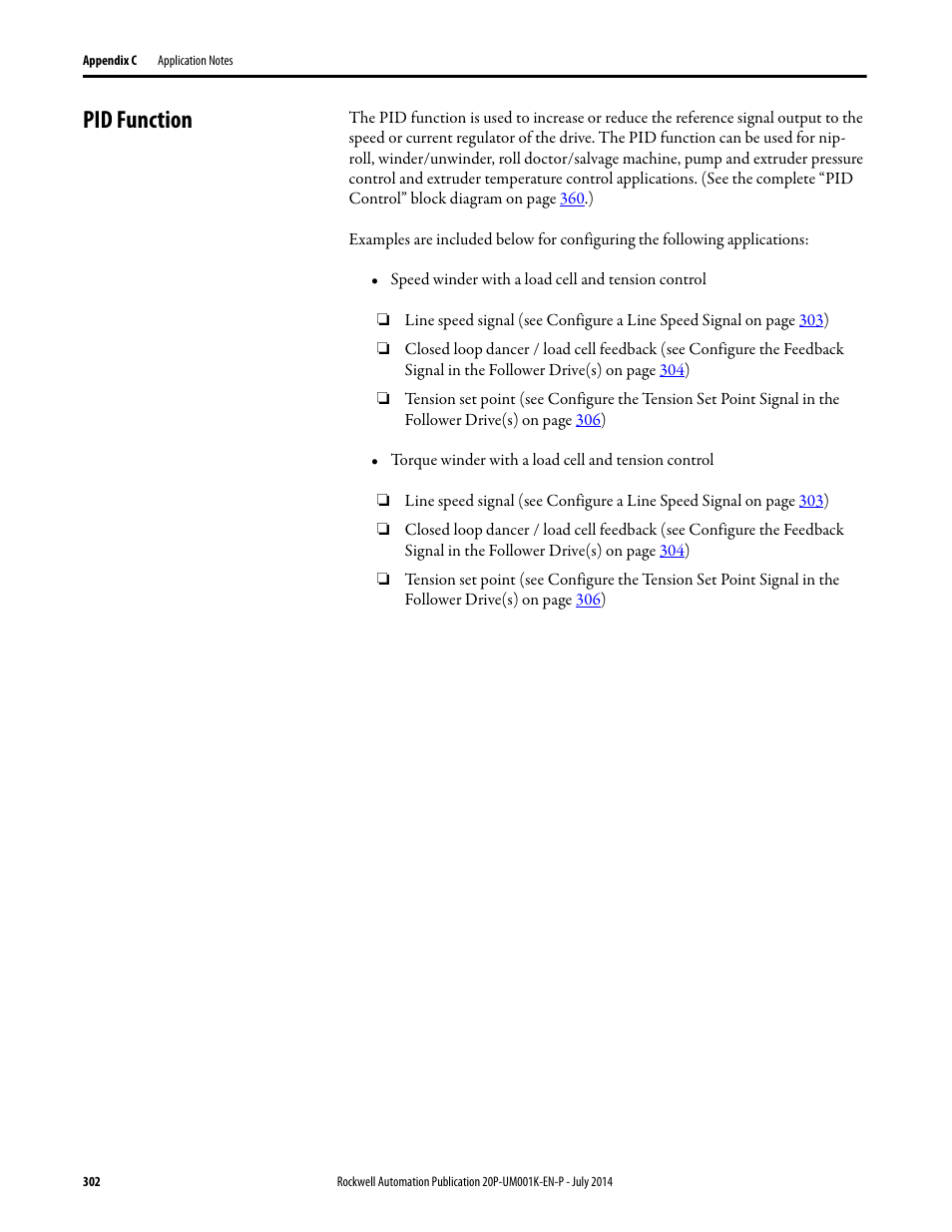 Pid function | Rockwell Automation 23P PowerFlex Digital DC Drive User Manual | Page 302 / 404