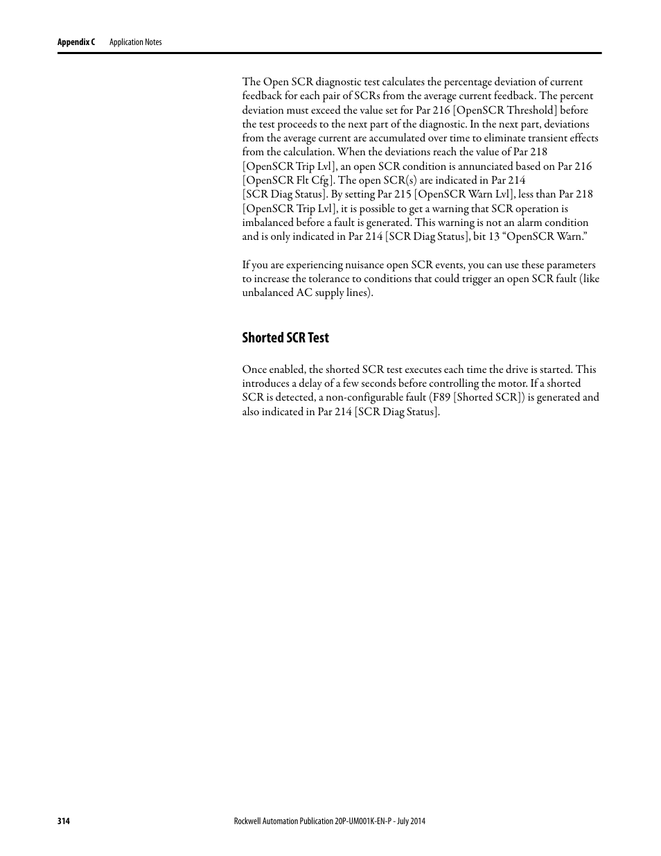 Shorted scr test | Rockwell Automation 23P PowerFlex Digital DC Drive User Manual | Page 314 / 404