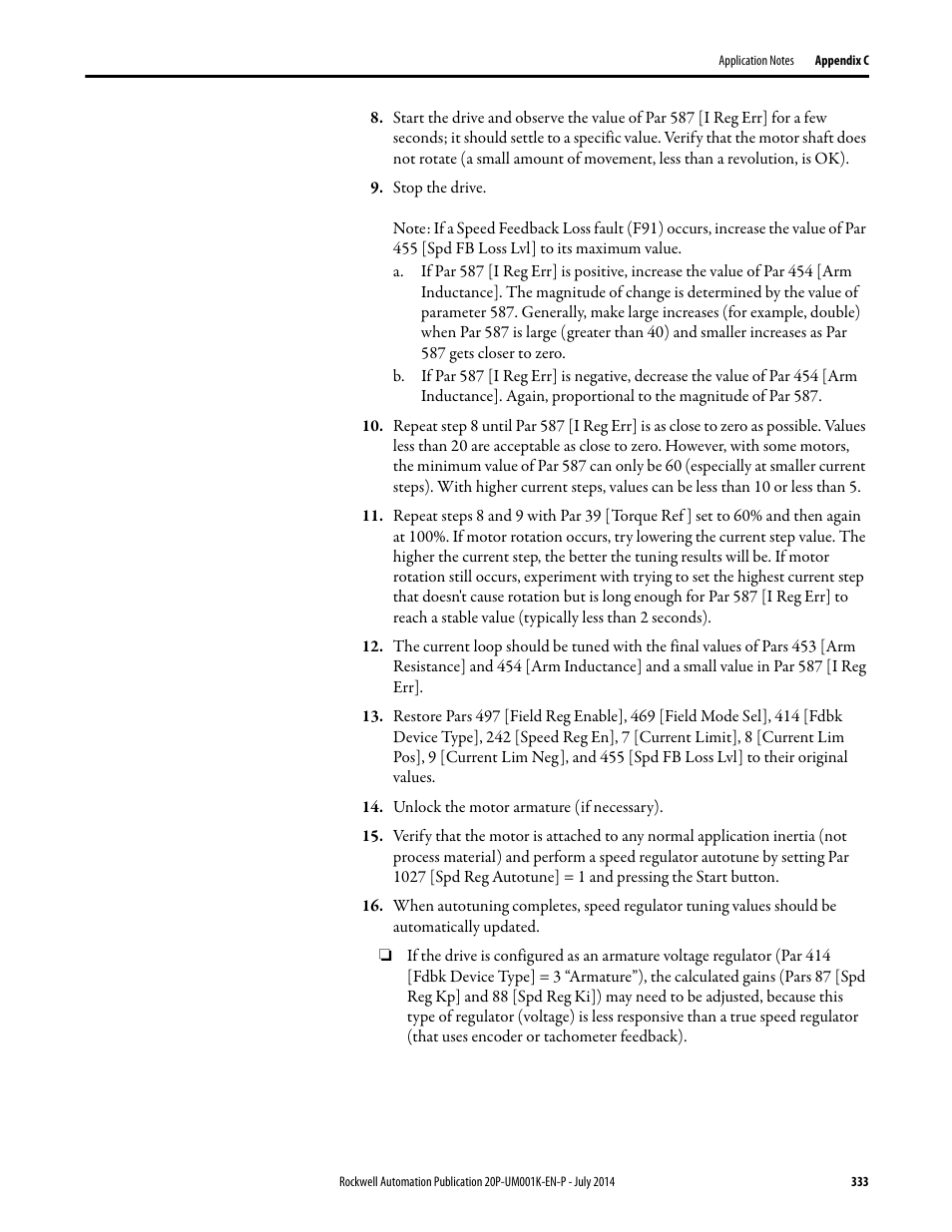 Rockwell Automation 23P PowerFlex Digital DC Drive User Manual | Page 333 / 404