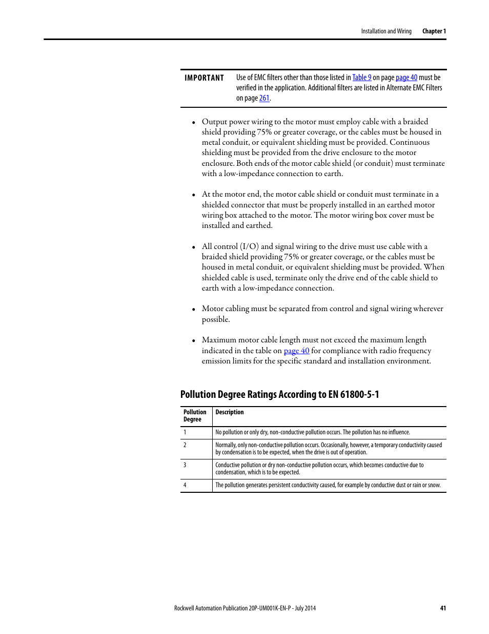 Pollution degree ratings according to en 61800-5-1 | Rockwell Automation 23P PowerFlex Digital DC Drive User Manual | Page 41 / 404