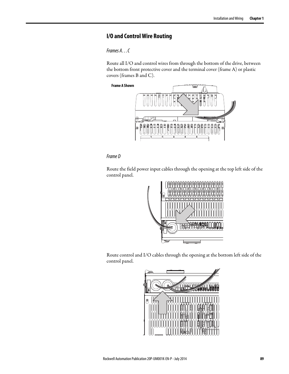I/o and control wire routing, I/o and control wire routing on p | Rockwell Automation 23P PowerFlex Digital DC Drive User Manual | Page 89 / 404