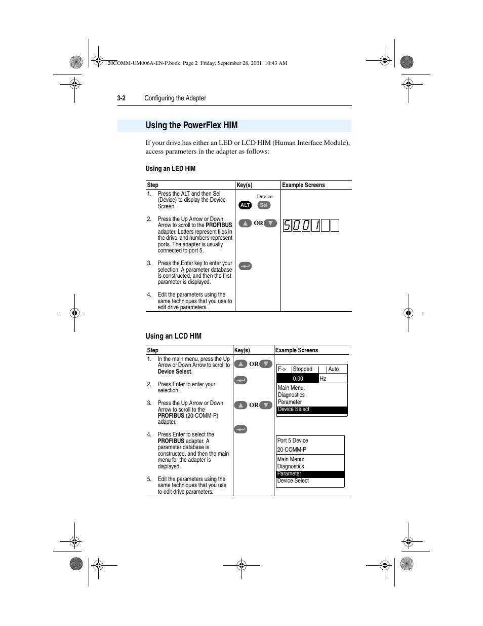 Using the powerflex him | Rockwell Automation 20-COMM-P Profibus Adapter User Manual | Page 24 / 117