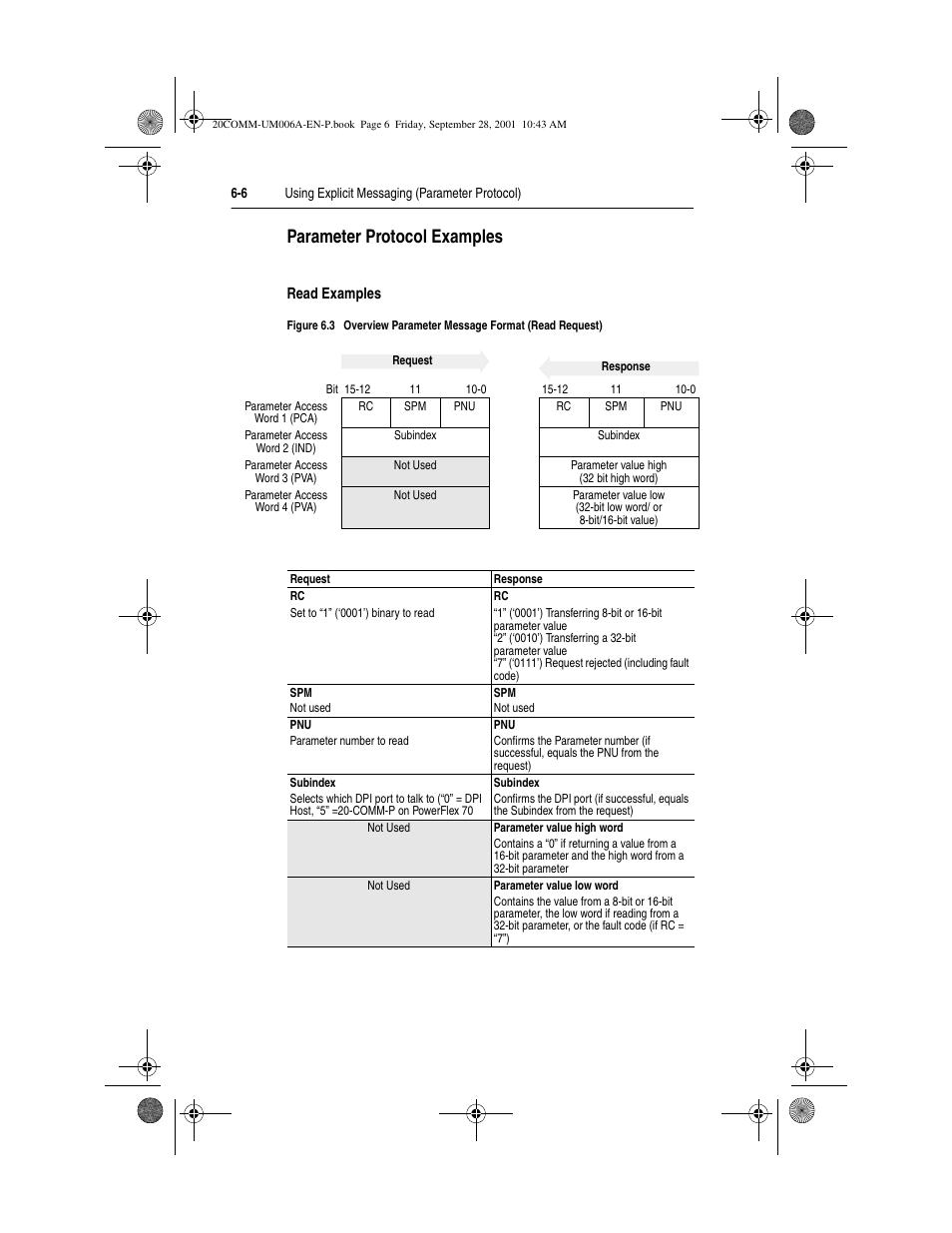 Parameter protocol examples, Slc ladder example - station | Rockwell Automation 20-COMM-P Profibus Adapter User Manual | Page 76 / 117