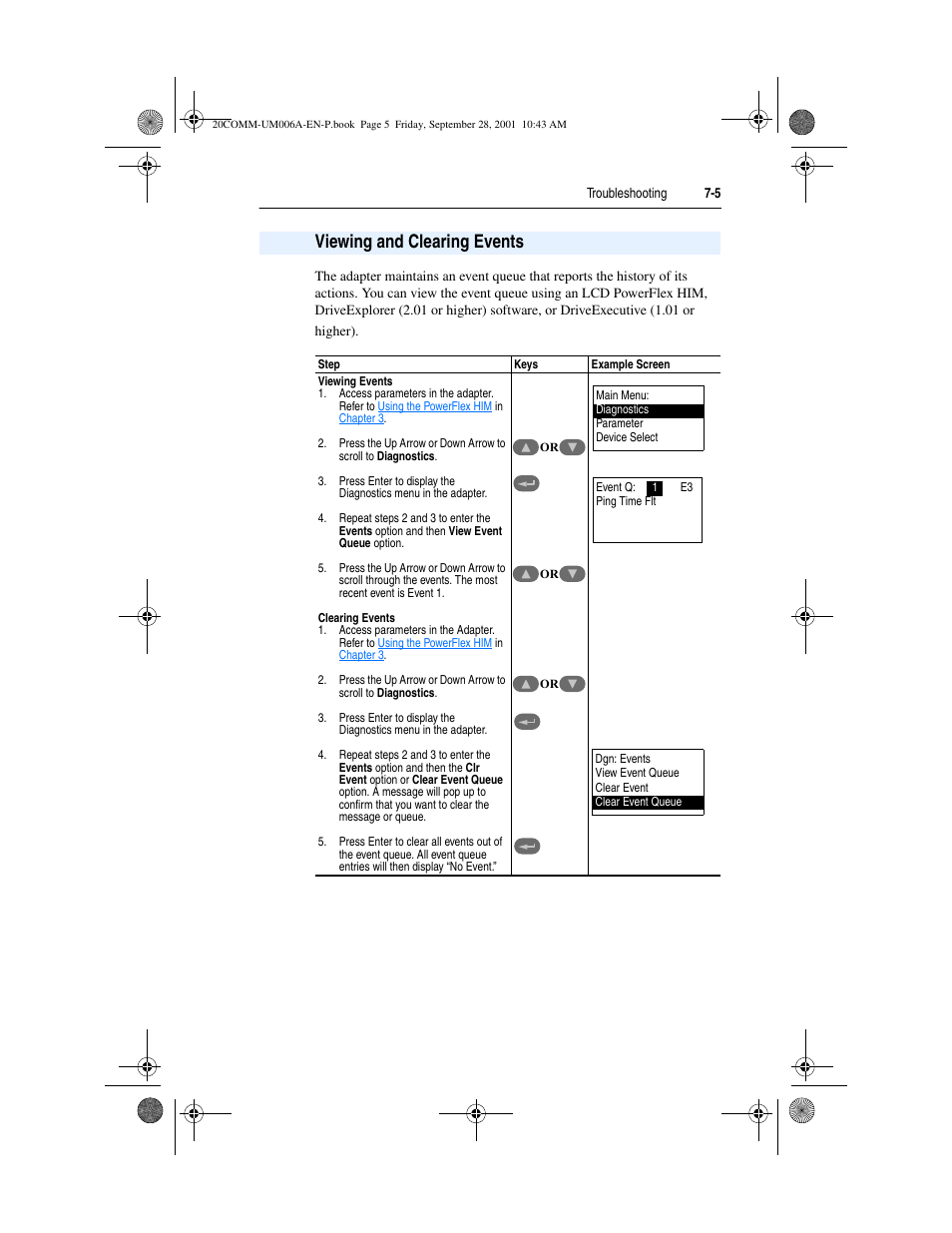 Viewing and clearing events, Viewing and clearing events -5 | Rockwell Automation 20-COMM-P Profibus Adapter User Manual | Page 91 / 117