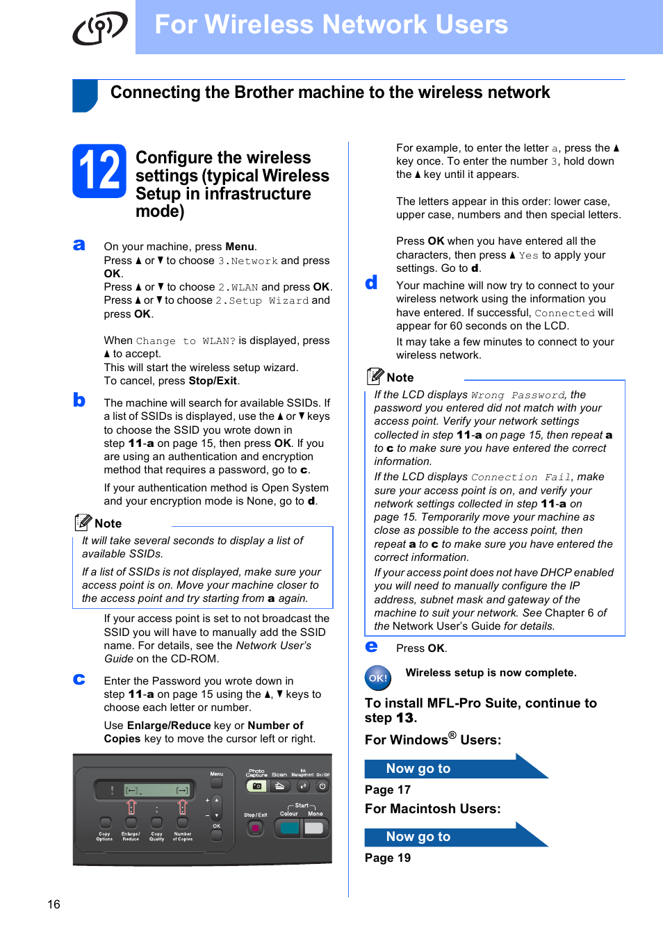 For wireless network users | Brother DCP-373CW User Manual | Page 16 / 28