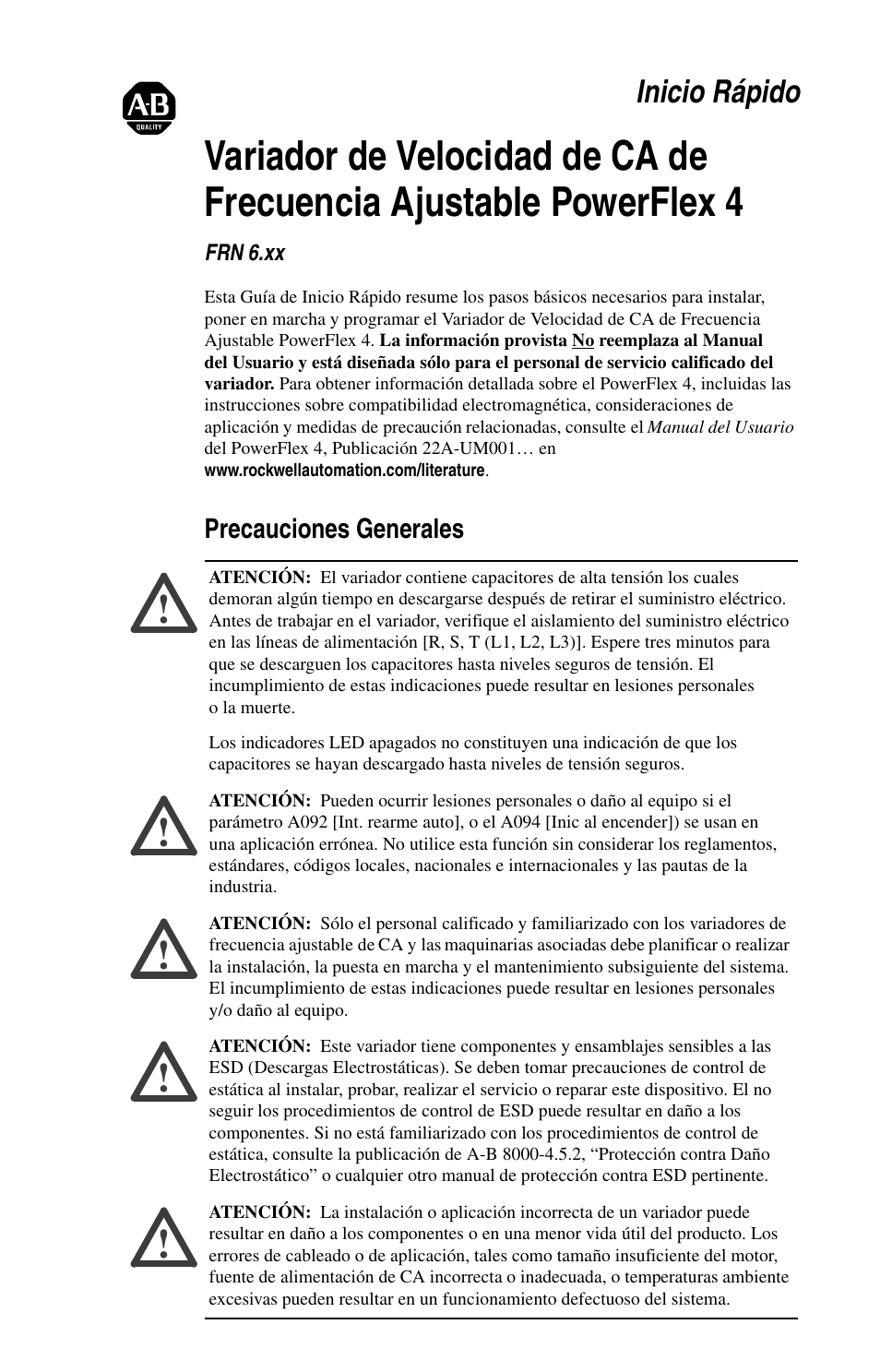 Rockwell Automation 22A PowerFlex 4 Quick Start FRN 6.xx User Manual | Page 51 / 88