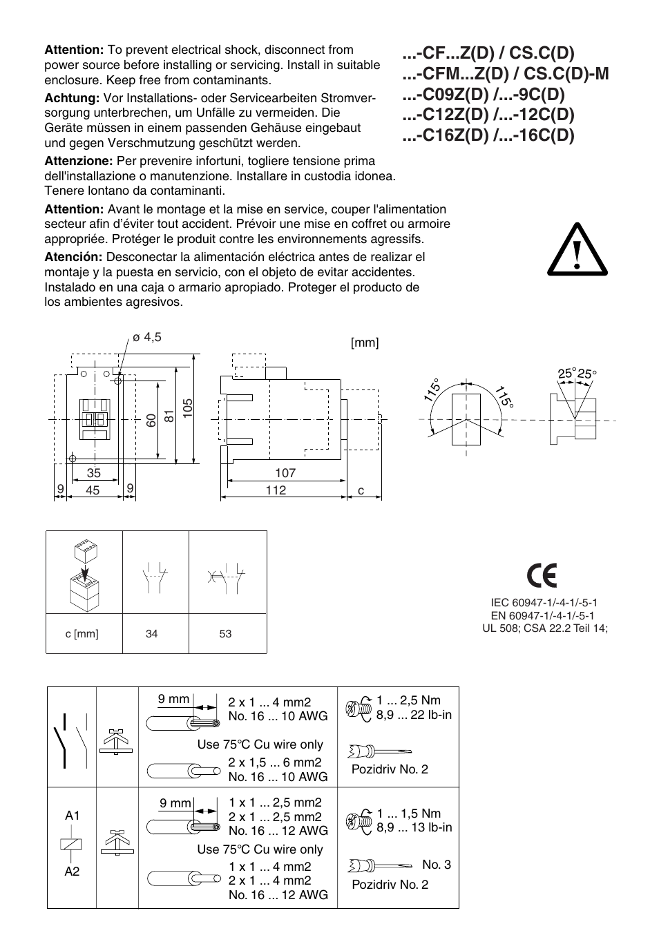 Rockwell Automation 100 Contactors with DC Coil User Manual | 2 pages