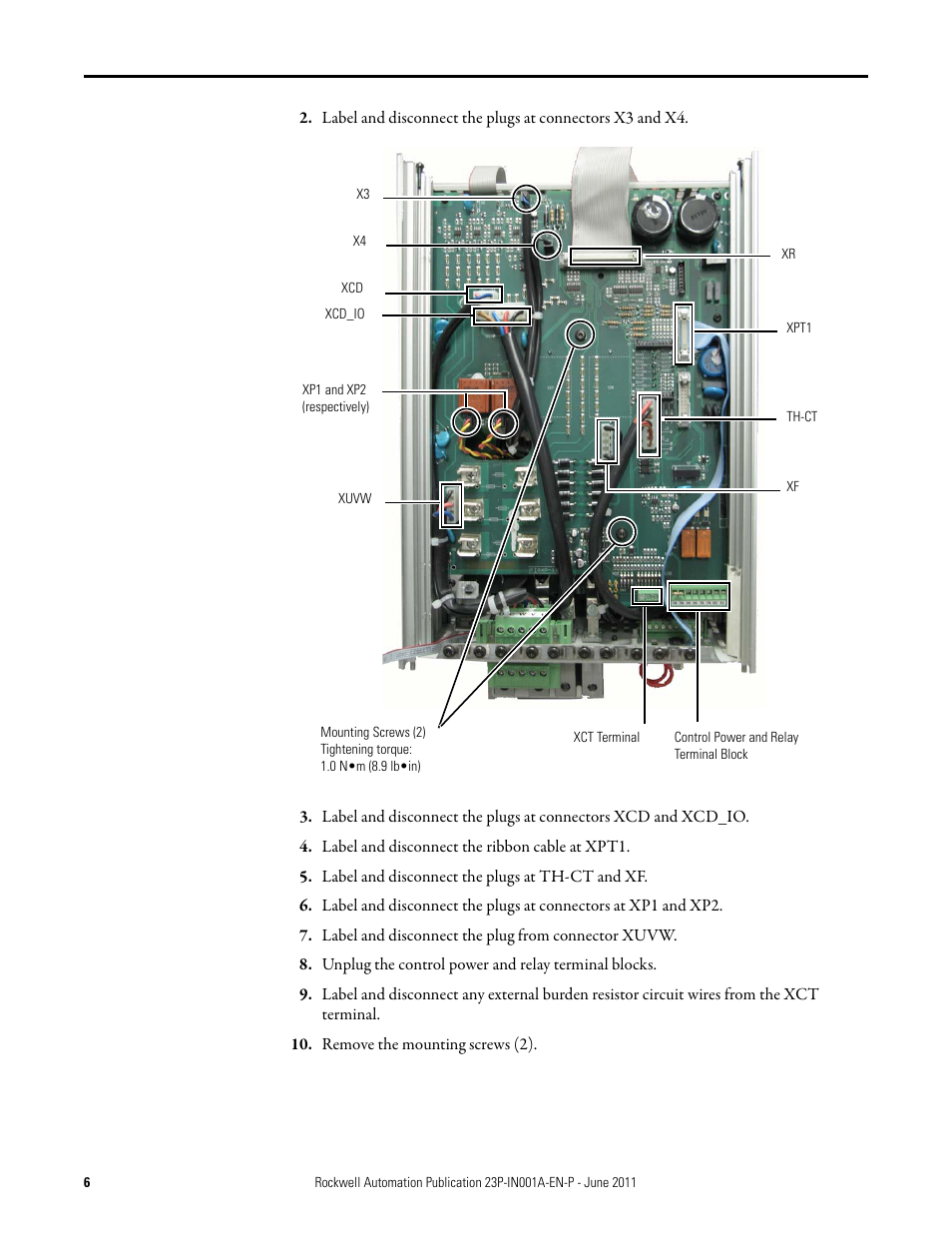 Rockwell Automation 23P PowerFlex DC Stand-Alone Regulator (SAR) Power Interface Circuit Board User Manual | Page 6 / 10
