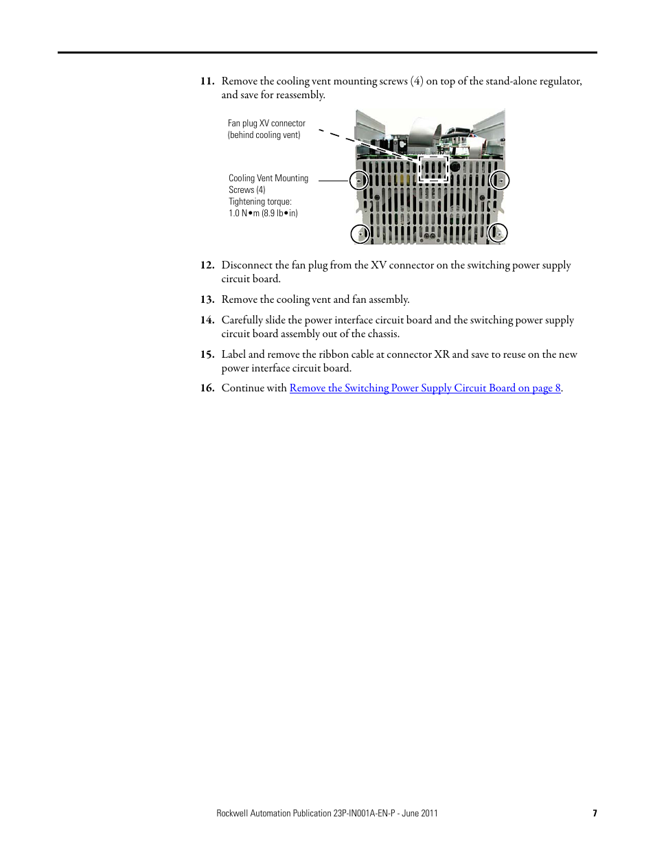 Rockwell Automation 23P PowerFlex DC Stand-Alone Regulator (SAR) Power Interface Circuit Board User Manual | Page 7 / 10