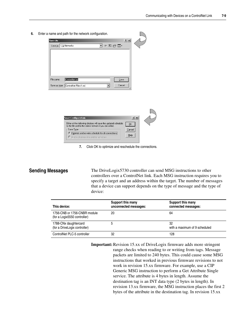 Sending messages, Sending messages -9 | Rockwell Automation 5730 DriveLogix5730 Controller for PowerFlex 700S Drives with Phase II Control User Manual | Page 149 / 217