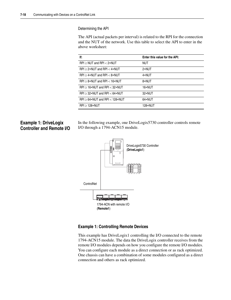 Example 1: drivelogix controller and remote i/o | Rockwell Automation 5730 DriveLogix5730 Controller for PowerFlex 700S Drives with Phase II Control User Manual | Page 158 / 217