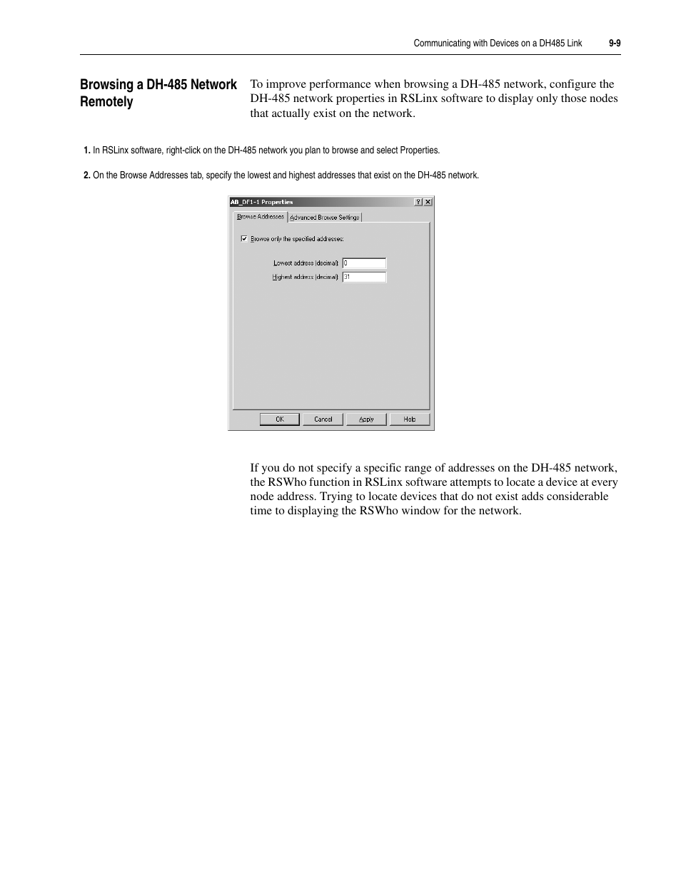 Browsing a dh-485 network remotely, Browsing a dh-485 network remotely -9 | Rockwell Automation 5730 DriveLogix5730 Controller for PowerFlex 700S Drives with Phase II Control User Manual | Page 187 / 217