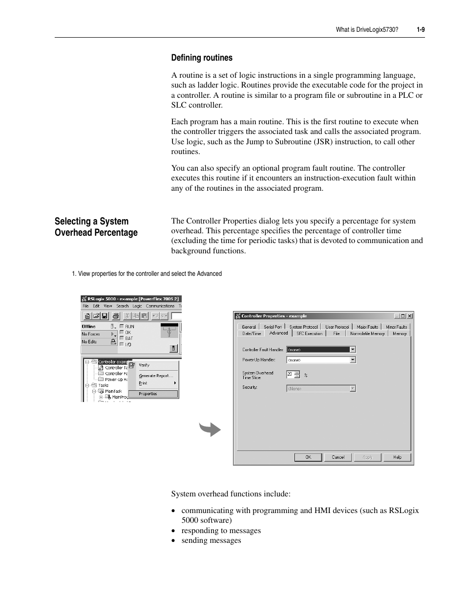 Selecting a system overhead percentage, Selecting a system overhead percentage -9 | Rockwell Automation 5730 DriveLogix5730 Controller for PowerFlex 700S Drives with Phase II Control User Manual | Page 21 / 217