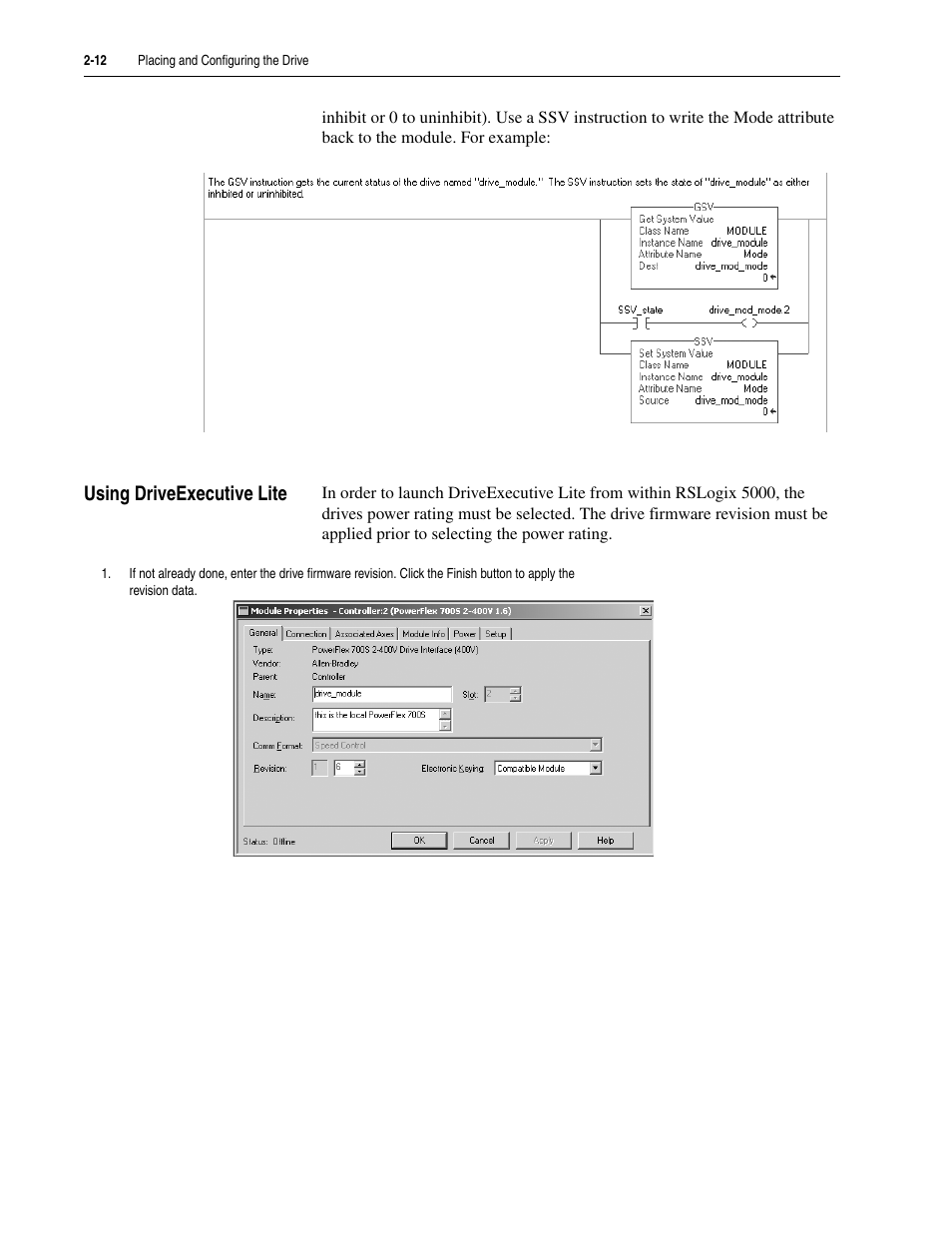 Using driveexecutive lite, Using driveexecutive lite -12 | Rockwell Automation 5730 DriveLogix5730 Controller for PowerFlex 700S Drives with Phase II Control User Manual | Page 36 / 217