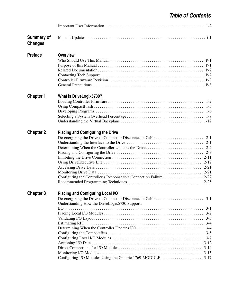 Rockwell Automation 5730 DriveLogix5730 Controller for PowerFlex 700S Drives with Phase II Control User Manual | Page 5 / 217
