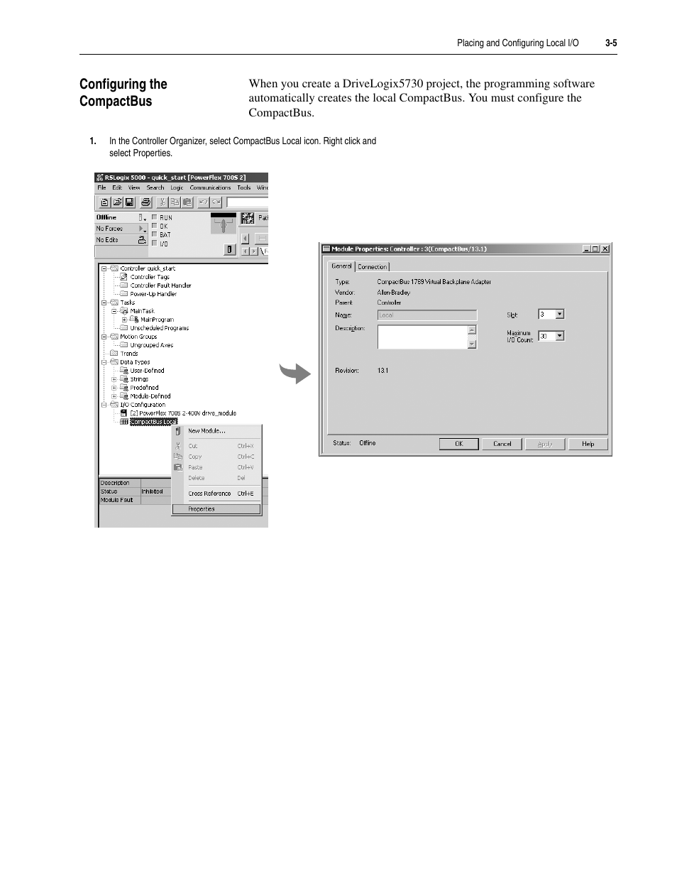 Configuring the compactbus, Configuring the compactbus -5 | Rockwell Automation 5730 DriveLogix5730 Controller for PowerFlex 700S Drives with Phase II Control User Manual | Page 55 / 217