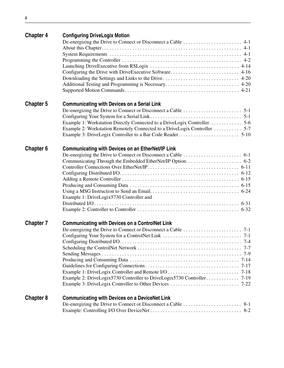 Rockwell Automation 5730 DriveLogix5730 Controller for PowerFlex 700S Drives with Phase II Control User Manual | Page 6 / 217