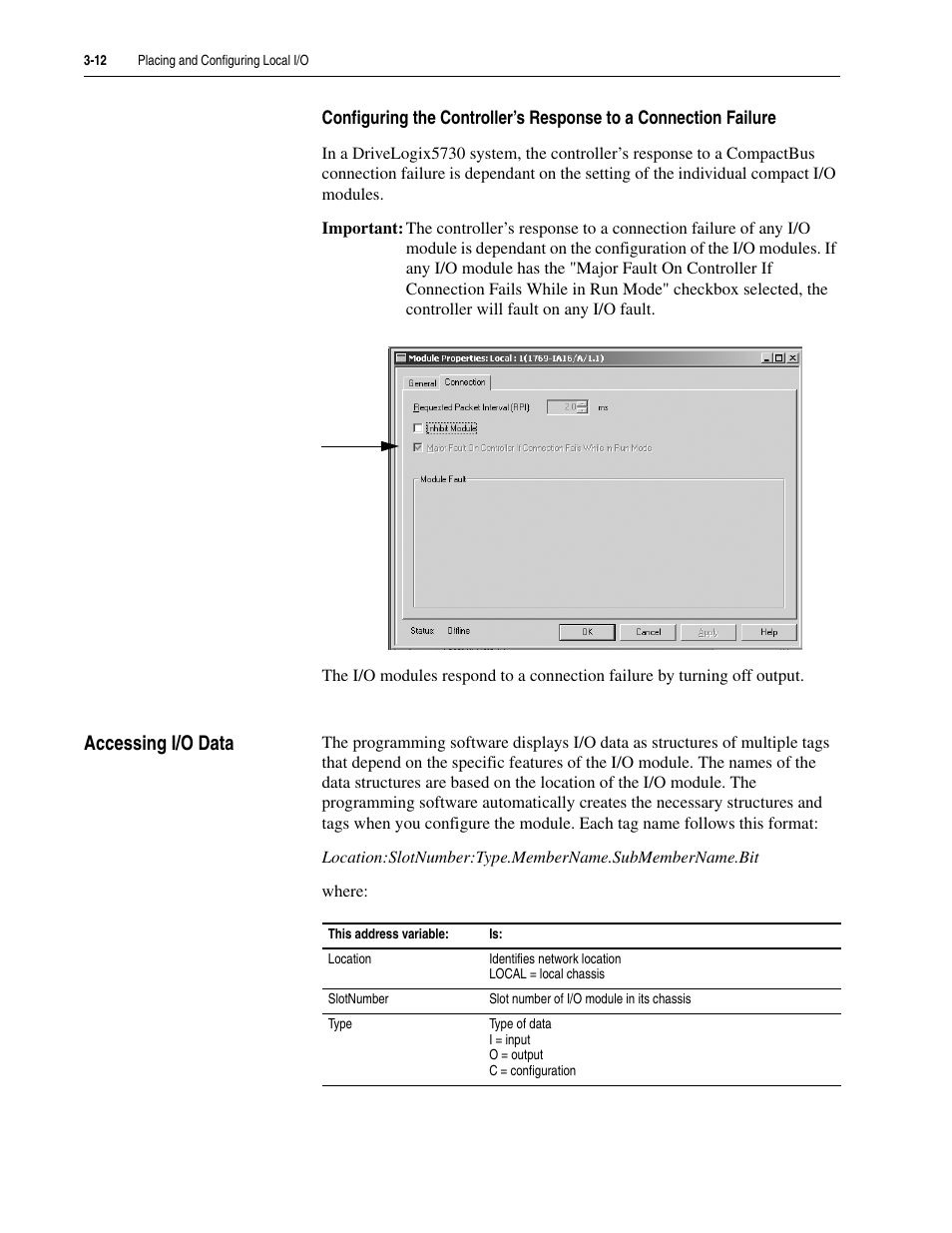 Accessing i/o data, Accessing i/o data -12 | Rockwell Automation 5730 DriveLogix5730 Controller for PowerFlex 700S Drives with Phase II Control User Manual | Page 62 / 217
