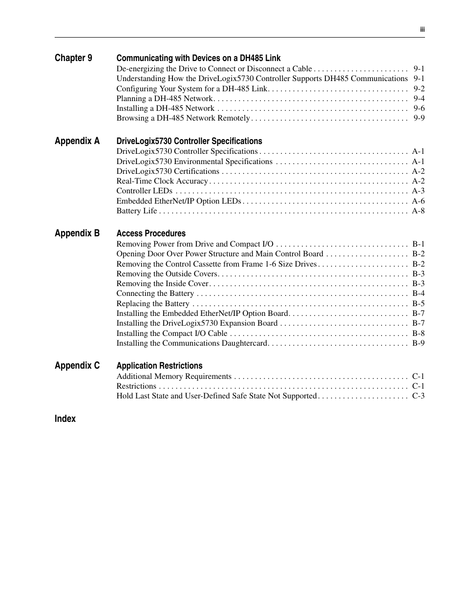 Rockwell Automation 5730 DriveLogix5730 Controller for PowerFlex 700S Drives with Phase II Control User Manual | Page 7 / 217