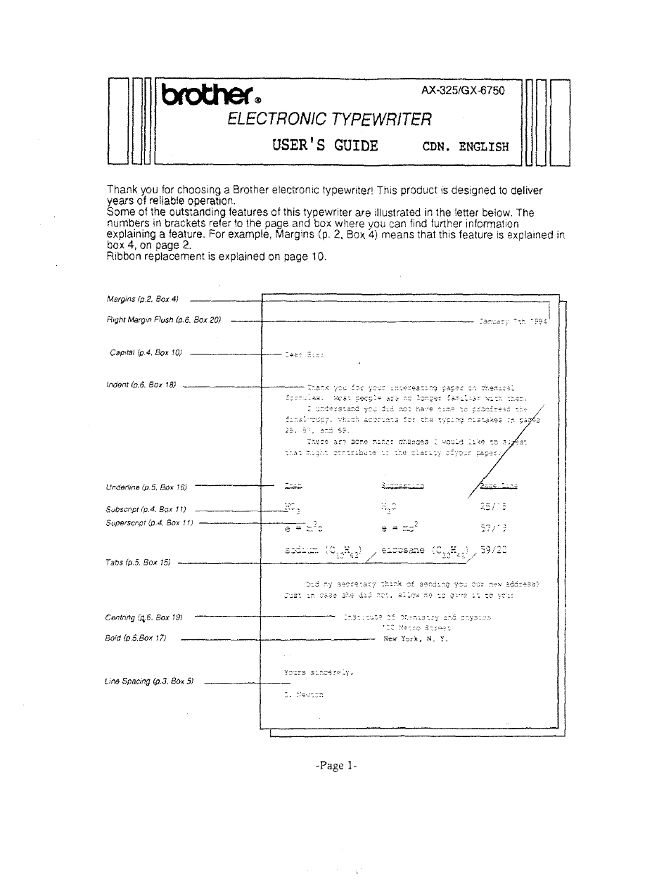 Brother AX-325 User Manual | 14 pages