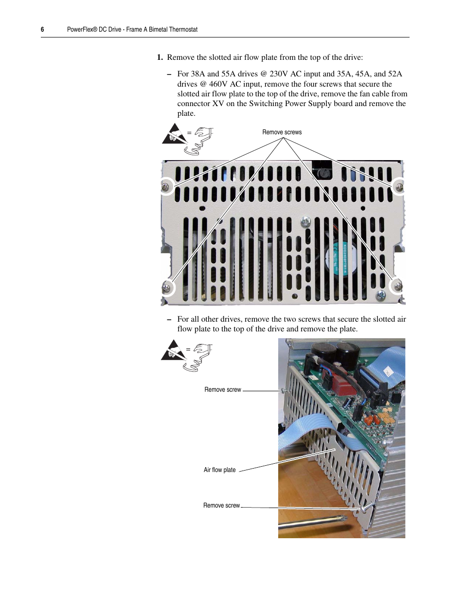 Rockwell Automation 20P PowerFlex DC Drive - Frame A Bimetal Thermostat User Manual | Page 6 / 12