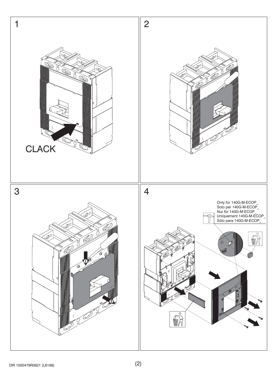 Clack | Rockwell Automation 140U K-Frame CB Alarm Switch and Alarm /Auxiliary Switch Combination User Manual | Page 2 / 10