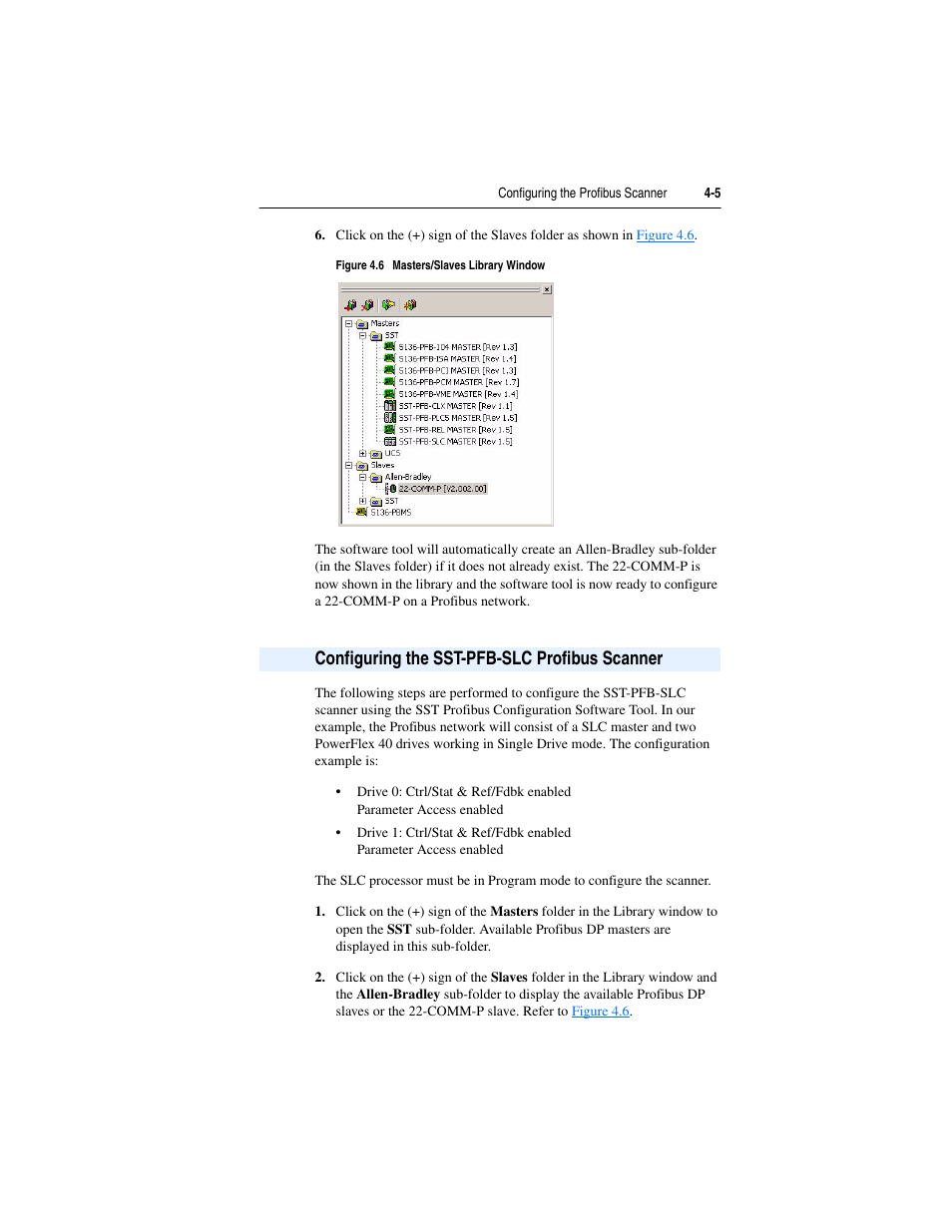 Configuring the sst-pfb-slc profibus scanner, Configuring the sst-pfb-slc profibus scanner -5 | Rockwell Automation 22-COMM-P PowerFlex Profibus Adapter User Manual | Page 43 / 116