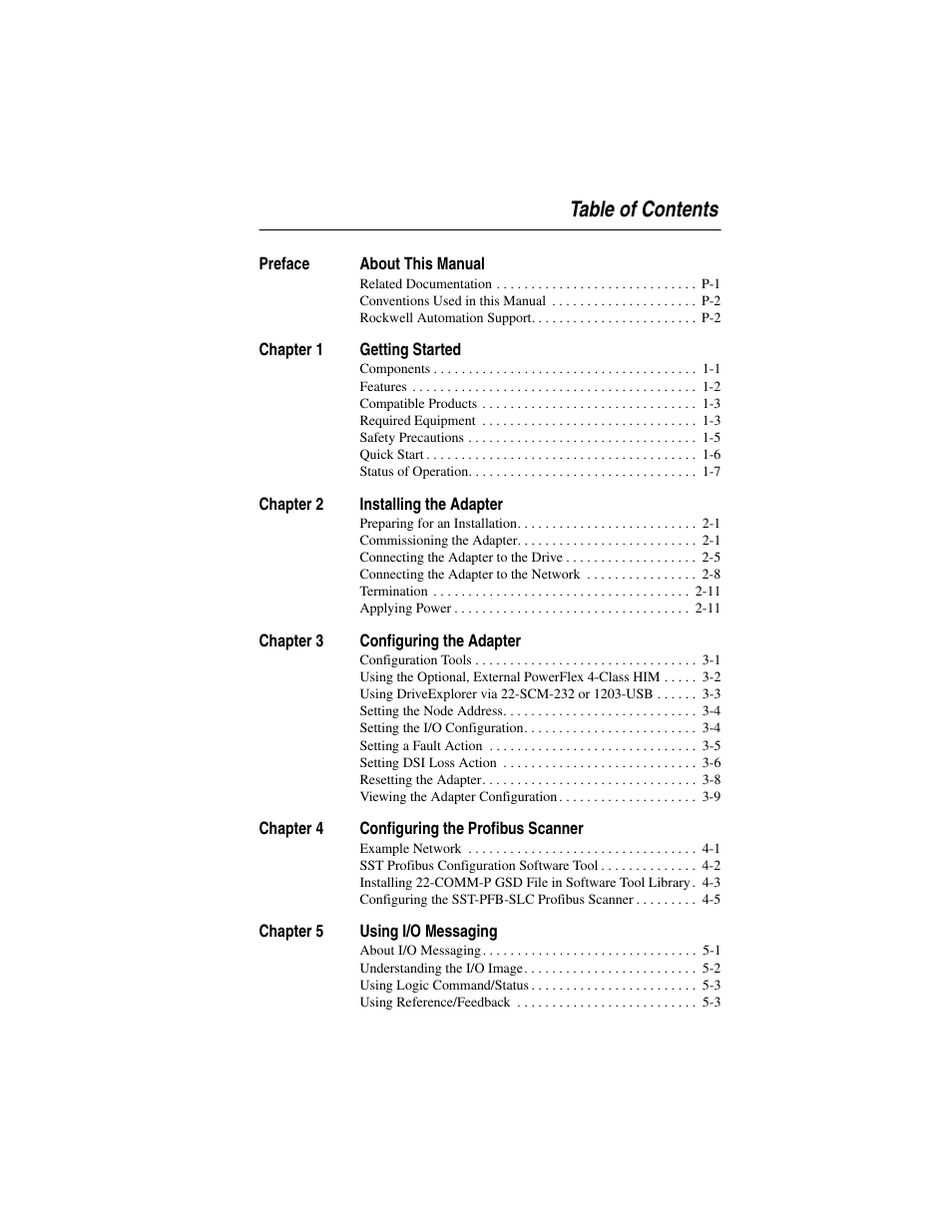 Rockwell Automation 22-COMM-P PowerFlex Profibus Adapter User Manual | Page 5 / 116