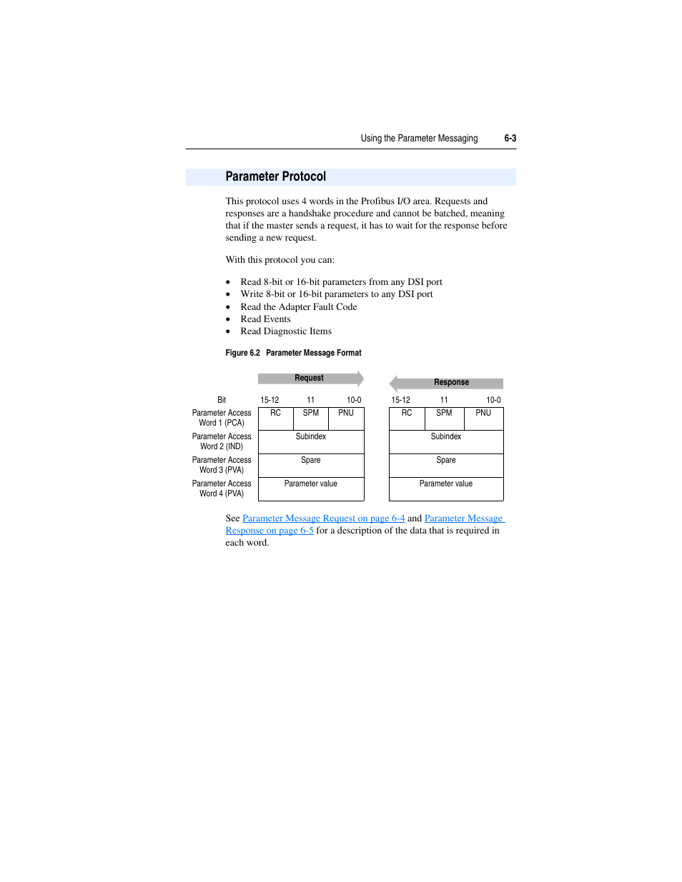 Parameter protocol, Parameter protocol -3, Figure 6.2 | Rockwell Automation 22-COMM-P PowerFlex Profibus Adapter User Manual | Page 57 / 116