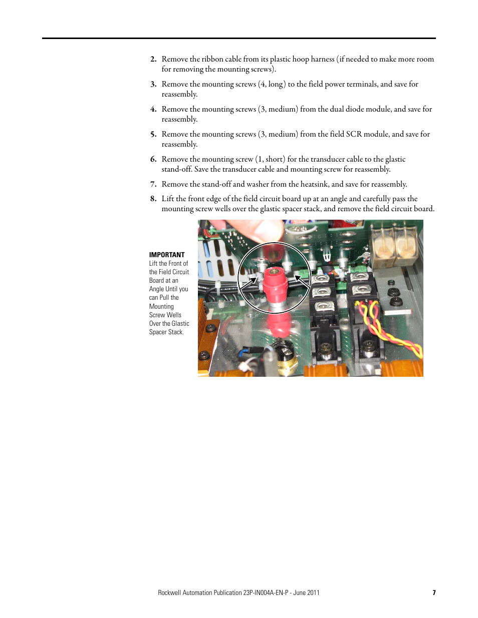 Rockwell Automation 23P PowerFlex DC Stand-Alone Regulator (SAR) Field SCR Module and Dual Diode Module User Manual | Page 7 / 10