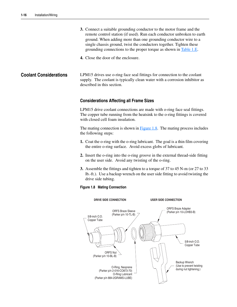 Coolant considerations, Considerations affecting all frame sizes, Coolant considerations -16 | Rockwell Automation 20M LPM15 Liquid-Cooled Adjustable Frequency AC Drive FRN 2.xxx User Manual | Page 28 / 148
