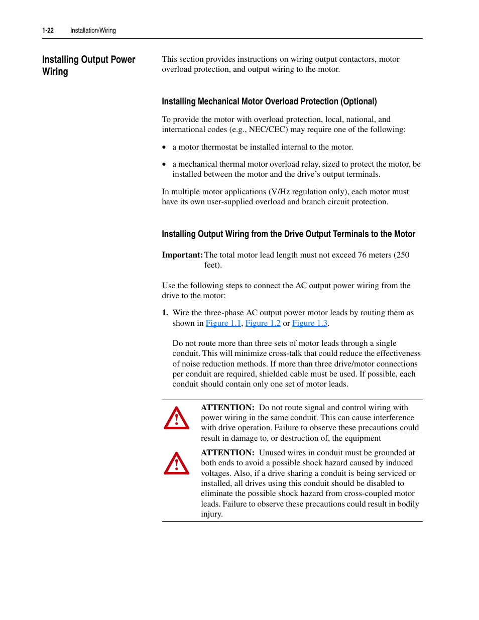 Installing output power wiring, Installing output power wiring -22 | Rockwell Automation 20M LPM15 Liquid-Cooled Adjustable Frequency AC Drive FRN 2.xxx User Manual | Page 34 / 148