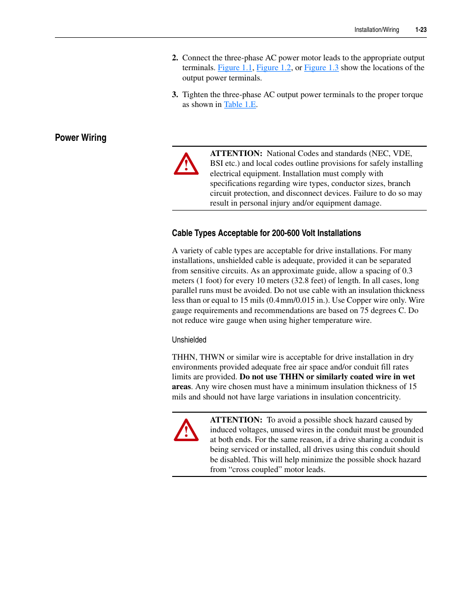 Power wiring, Power wiring -23 | Rockwell Automation 20M LPM15 Liquid-Cooled Adjustable Frequency AC Drive FRN 2.xxx User Manual | Page 35 / 148