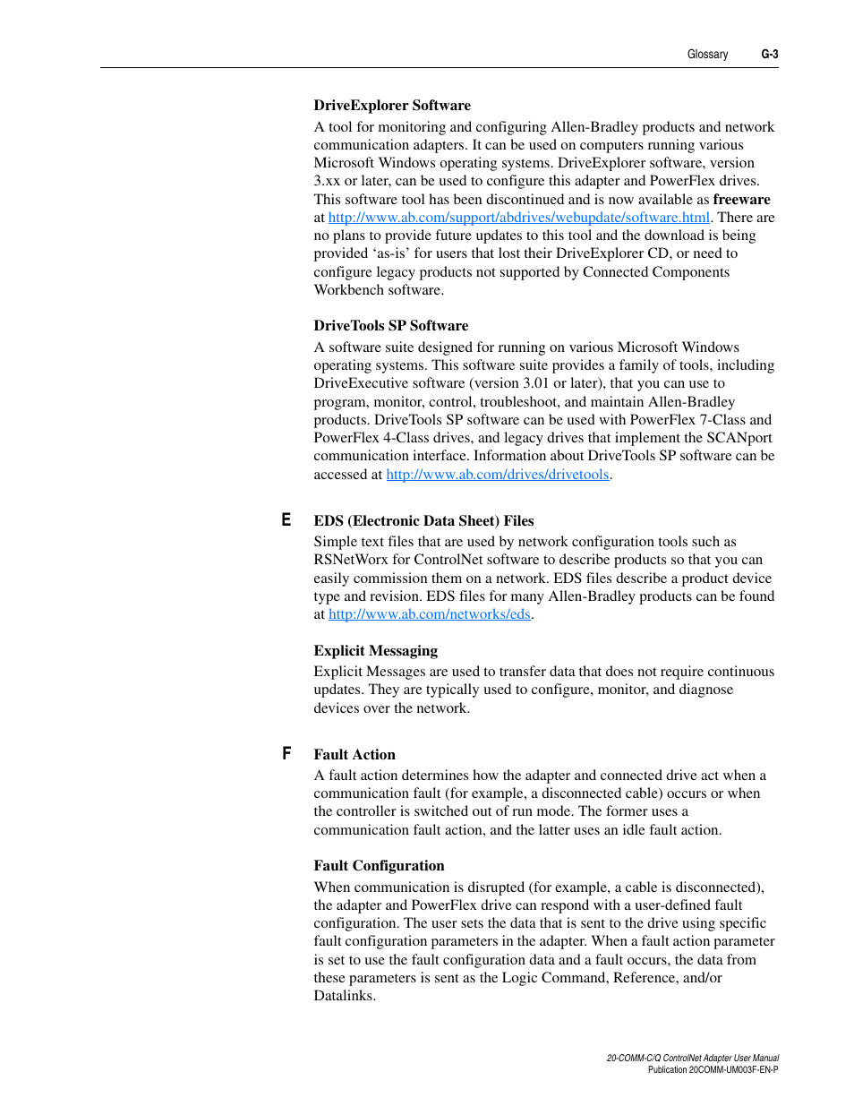 Rockwell Automation 20-COMM-Q ControlNet Adapter User Manual | Page 257 / 270