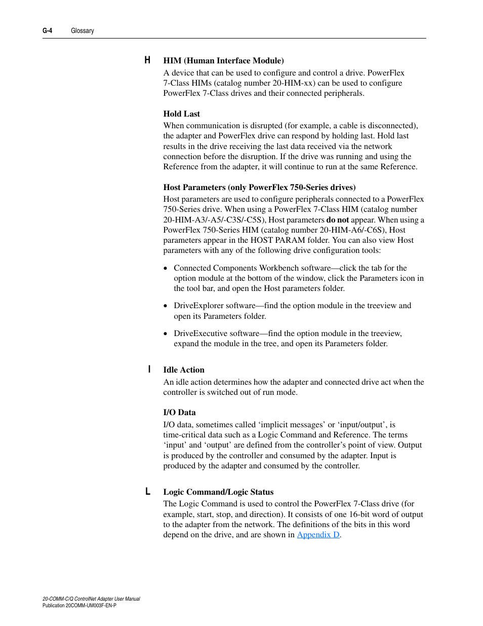 Rockwell Automation 20-COMM-Q ControlNet Adapter User Manual | Page 258 / 270
