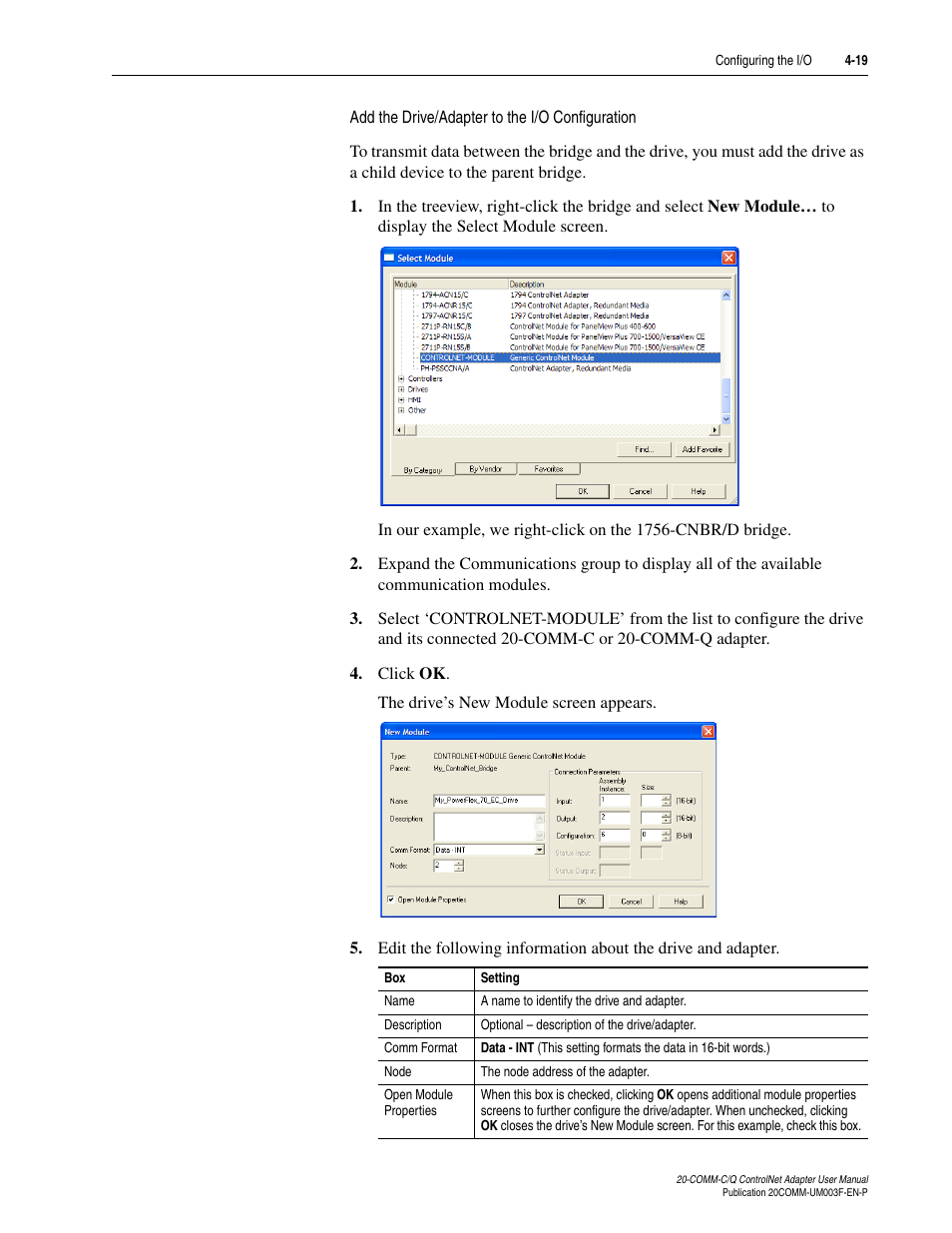 Rockwell Automation 20-COMM-Q ControlNet Adapter User Manual | Page 55 / 270