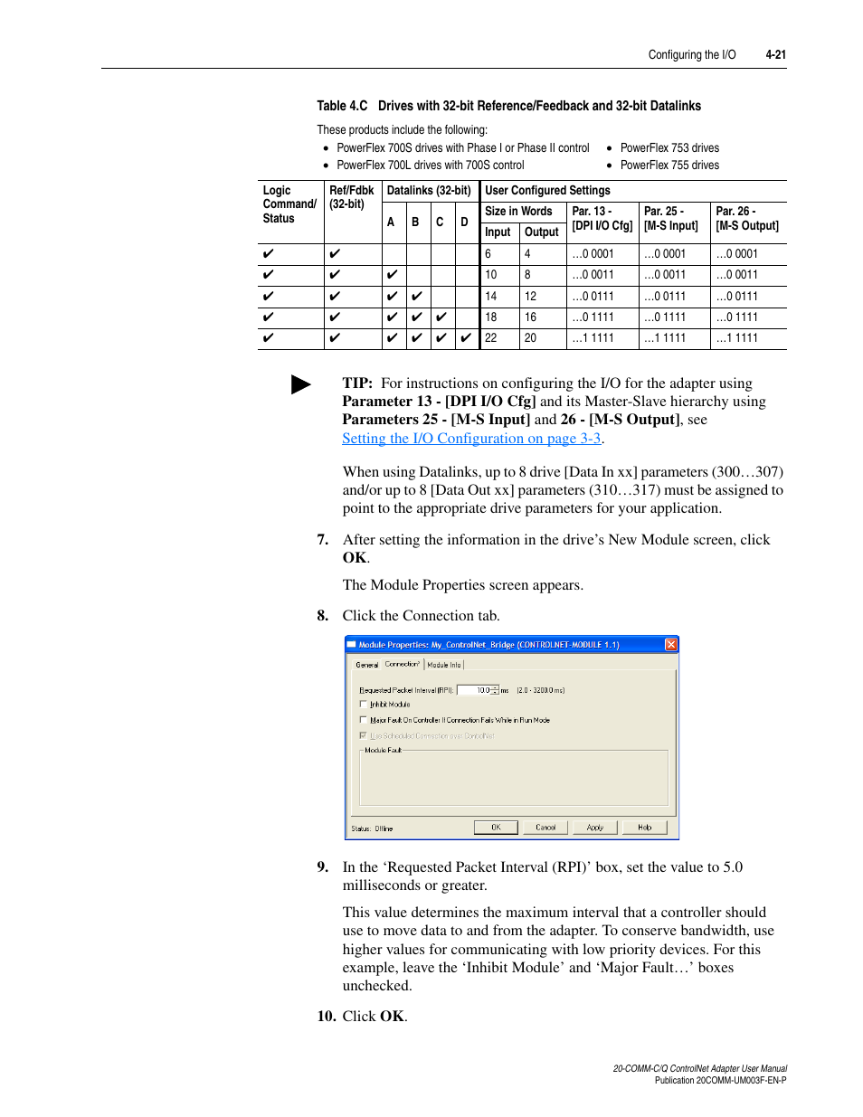 Table 4.c | Rockwell Automation 20-COMM-Q ControlNet Adapter User Manual | Page 57 / 270