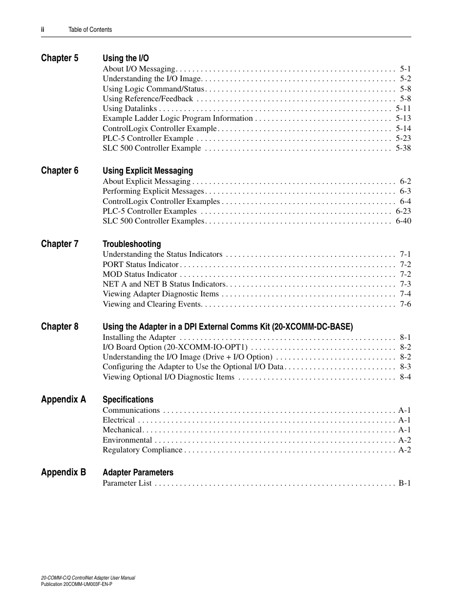 Rockwell Automation 20-COMM-Q ControlNet Adapter User Manual | Page 6 / 270