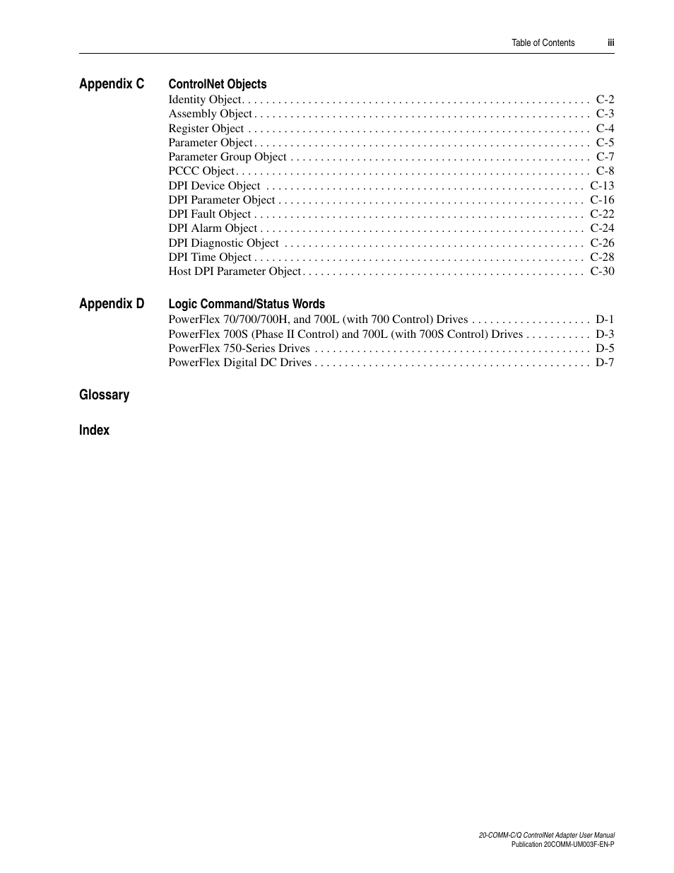 Rockwell Automation 20-COMM-Q ControlNet Adapter User Manual | Page 7 / 270
