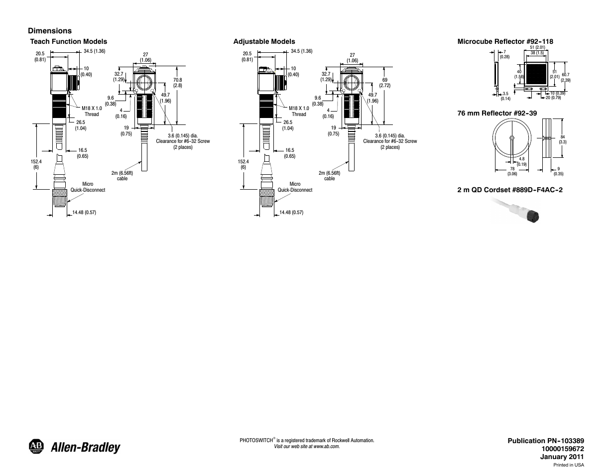 4dimensions | Rockwell Automation 42EF LaserSight RightSight Photoelectric Sensors User Manual | Page 4 / 4