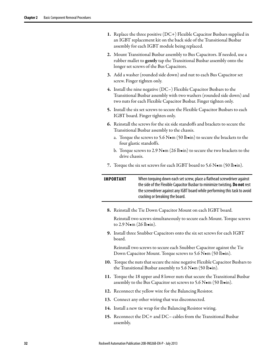 Rockwell Automation 20B PowerFlex 700 Drives - Frame 10 Components Replacement User Manual | Page 32 / 88