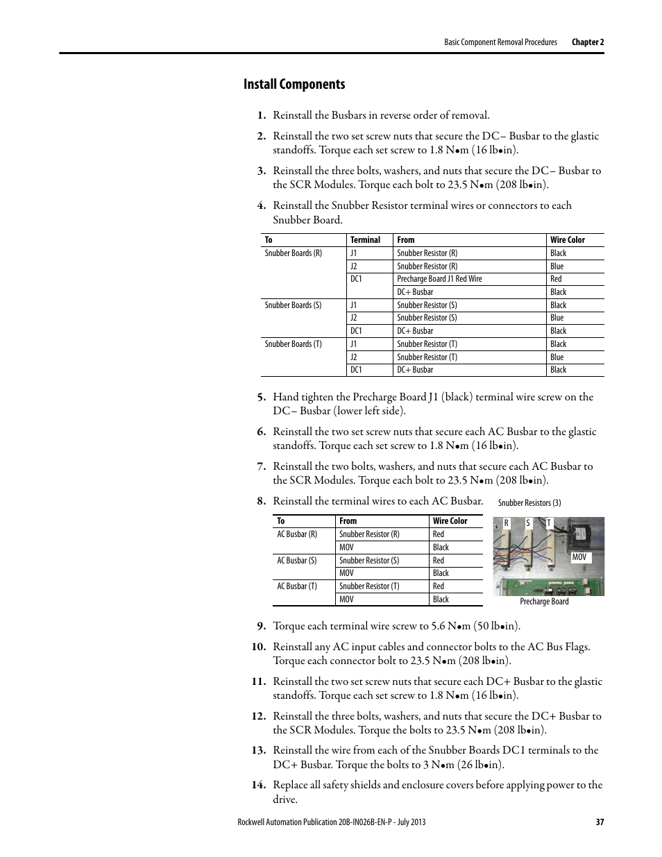 Install components | Rockwell Automation 20B PowerFlex 700 Drives - Frame 10 Components Replacement User Manual | Page 37 / 88